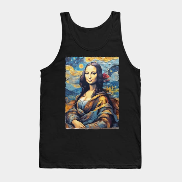 Mona Lisa in the style of Van Gogh Tank Top by CatCoconut-Art